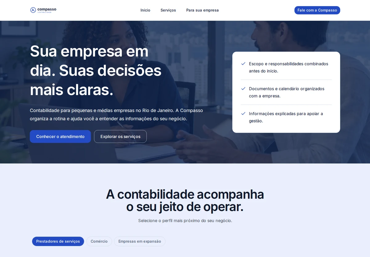 Página inicial do projeto Compasso