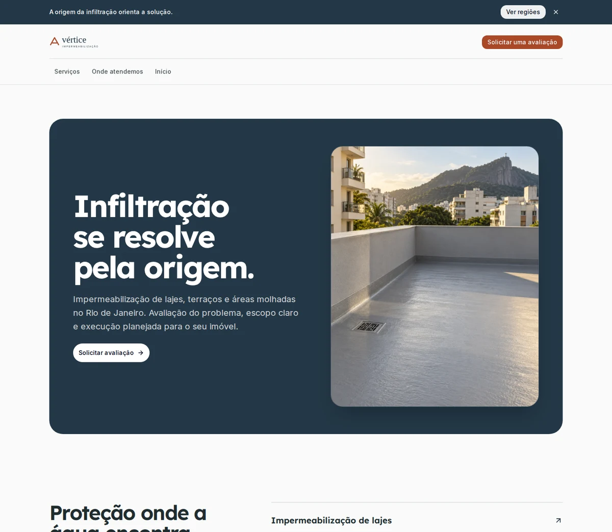 Página inicial do projeto Vértice
